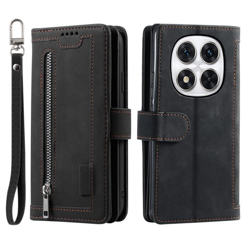 Folio-hoesje Xiaomi Redmi Note 14 Pro 4g Telefoonhoesje Kaarthouders Voor 9 Kaarten Met Bandje