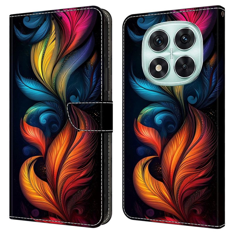 Folio-hoesje Xiaomi Redmi Note 14 Pro 4g Telefoonhoesje Kleurrijke Veren