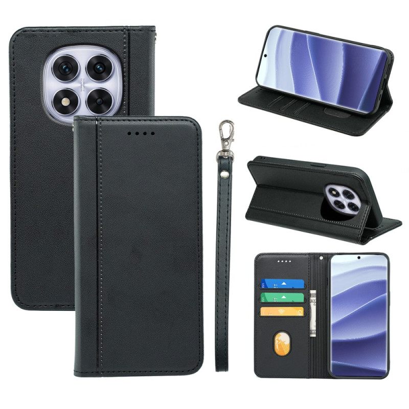 Folio-hoesje Xiaomi Redmi Note 14 Pro 4g Telefoonhoesje Stiksels En Bandje