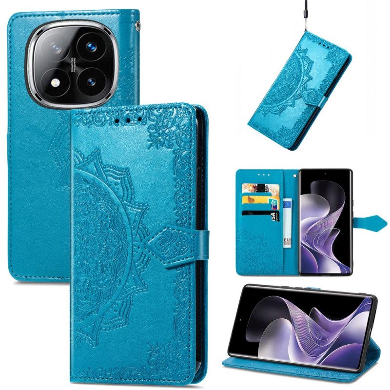 Leren Hoesje Voor Xiaomi Redmi Note 14 Pro 4g Barokke Mandala