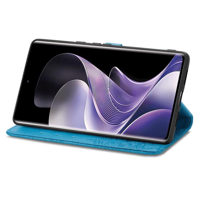 Leren Hoesje Voor Xiaomi Redmi Note 14 Pro 4g Barokke Mandala