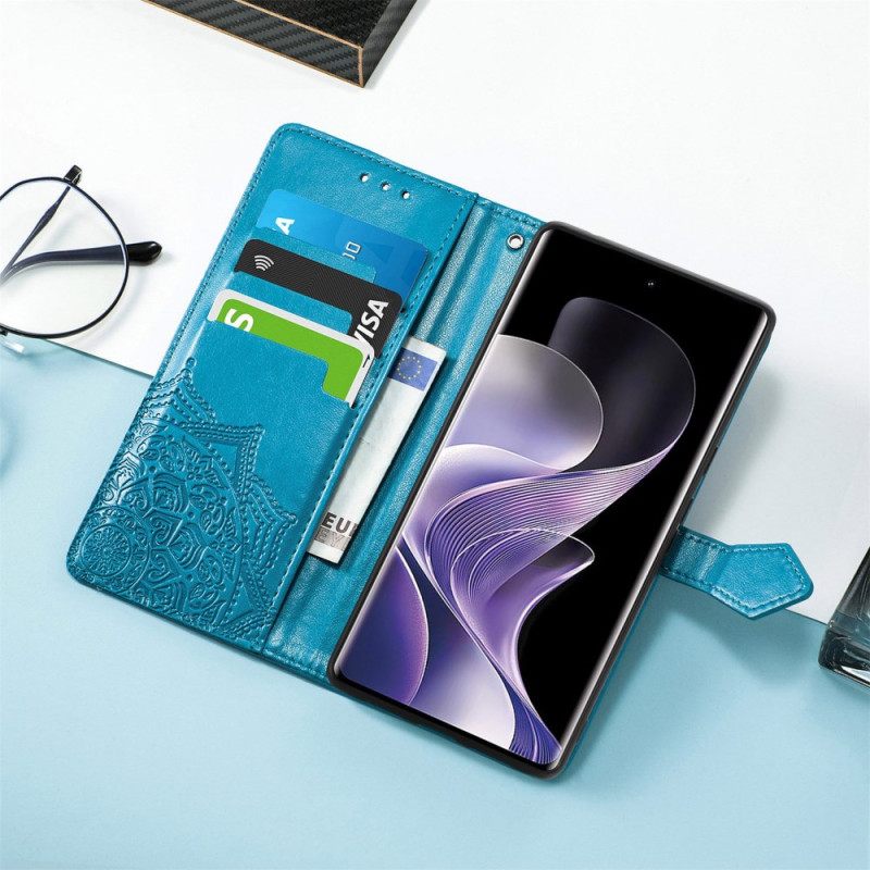 Leren Hoesje Voor Xiaomi Redmi Note 14 Pro 4g Barokke Mandala