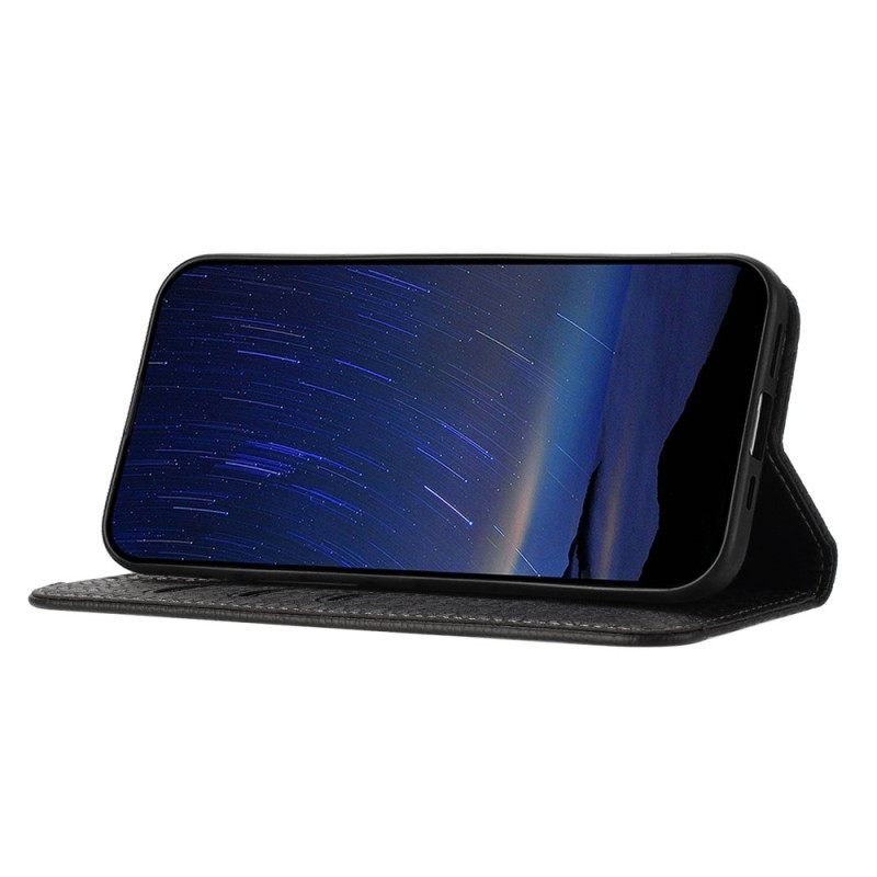 Leren Hoesje Voor Xiaomi Redmi Note 14 Pro 4g Geweven Textuur Met Bandje