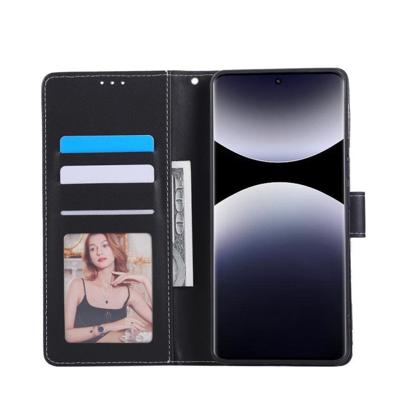 Leren Hoesje Voor Xiaomi Redmi Note 14 Pro 4g Marmerlook