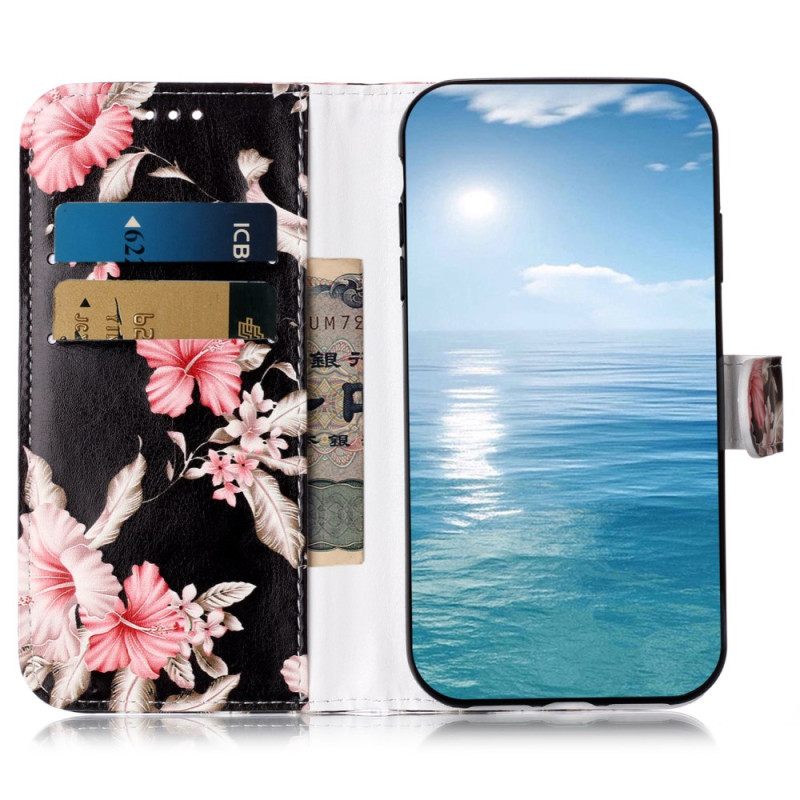 Leren Hoesje Voor Xiaomi Redmi Note 14 Pro 4g Rododendrons