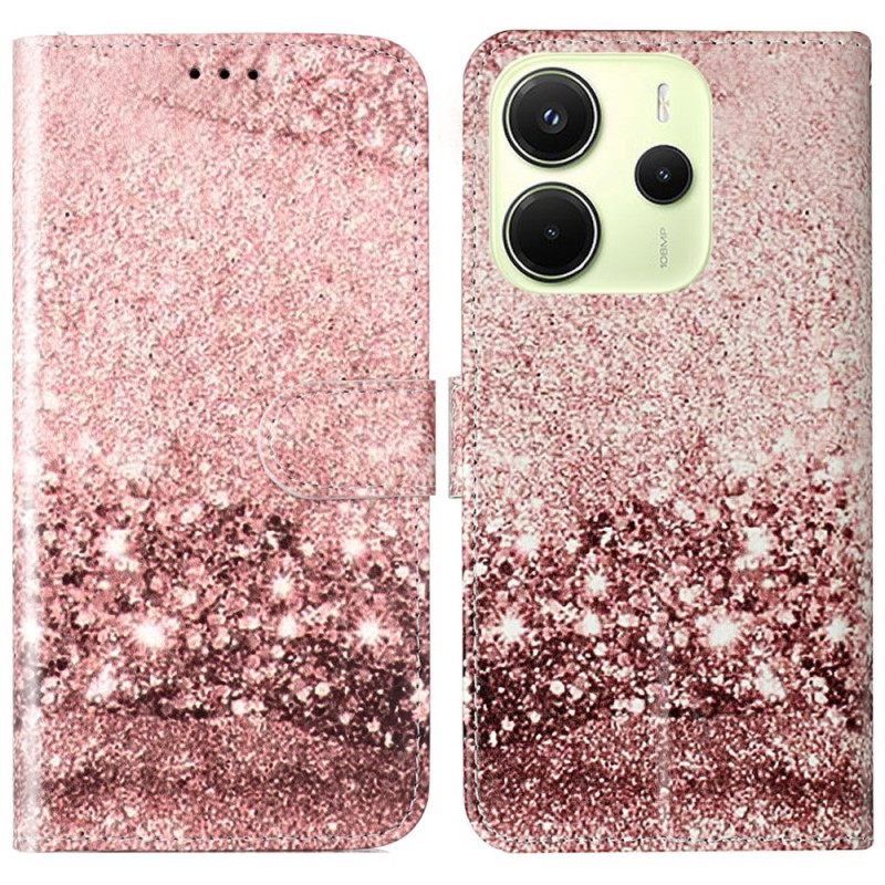 Leren Hoesje Voor Xiaomi Redmi Note 14 Pro 4g Roségoud Marmer