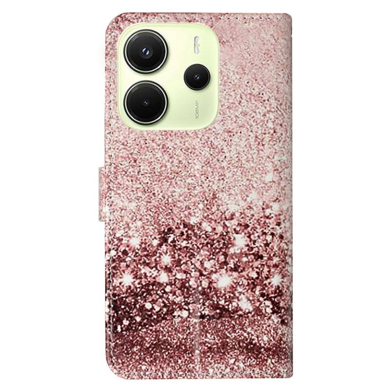 Leren Hoesje Voor Xiaomi Redmi Note 14 Pro 4g Roségoud Marmer