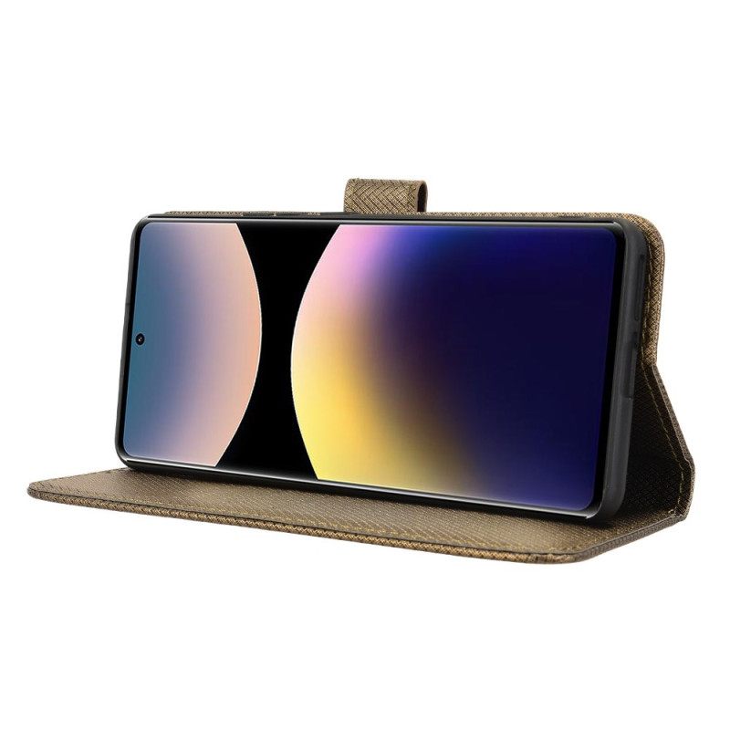 Leren Hoesje Xiaomi Redmi Note 14 Pro 4g Diamanttextuur