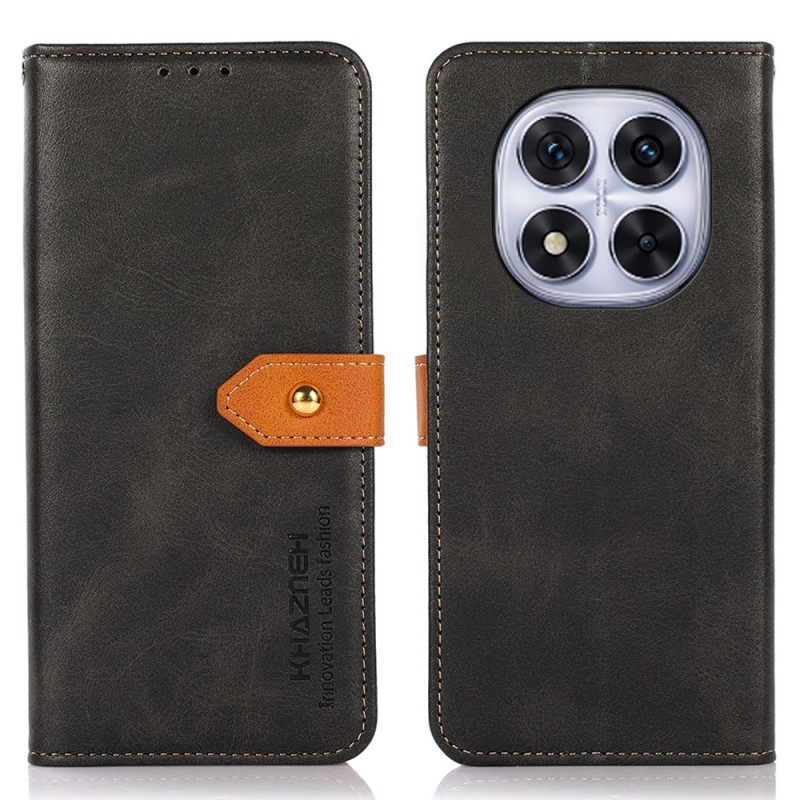 Leren Hoesje Xiaomi Redmi Note 14 Pro 4g Gouden Sluiting Khazneh Bescherming Hoesje