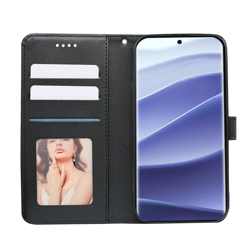 Leren Hoesje Xiaomi Redmi Note 14 Pro 4g Kubusrand En Bandje Bescherming Hoesje