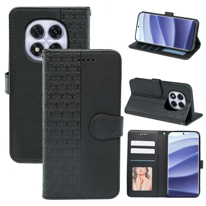 Leren Hoesje Xiaomi Redmi Note 14 Pro 4g Kubusrand En Bandje Bescherming Hoesje