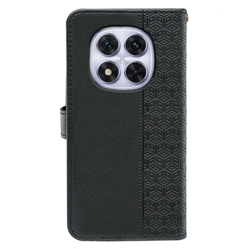 Leren Hoesje Xiaomi Redmi Note 14 Pro 4g Kubusrand En Bandje Bescherming Hoesje