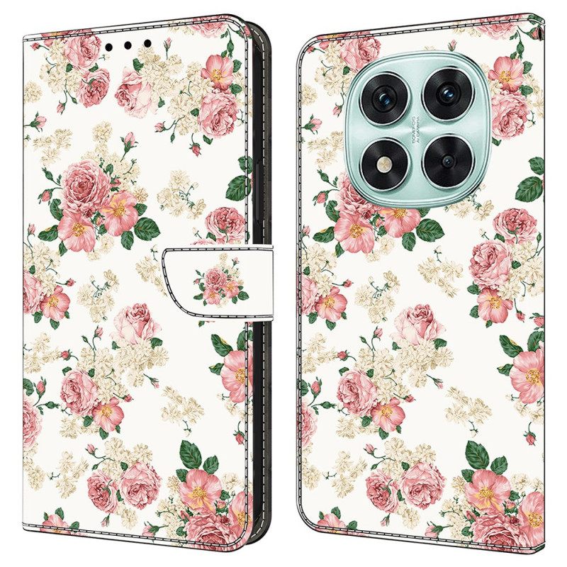 Leren Hoesje Xiaomi Redmi Note 14 Pro 4g Pioenrozen Bescherming Hoesje