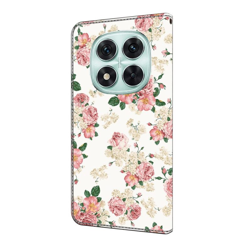 Leren Hoesje Xiaomi Redmi Note 14 Pro 4g Pioenrozen Bescherming Hoesje