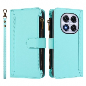 Leren Hoesje Xiaomi Redmi Note 14 Pro 4g Portemonnee Met 9 Kaartsleuven En Koord Bescherming Hoesje