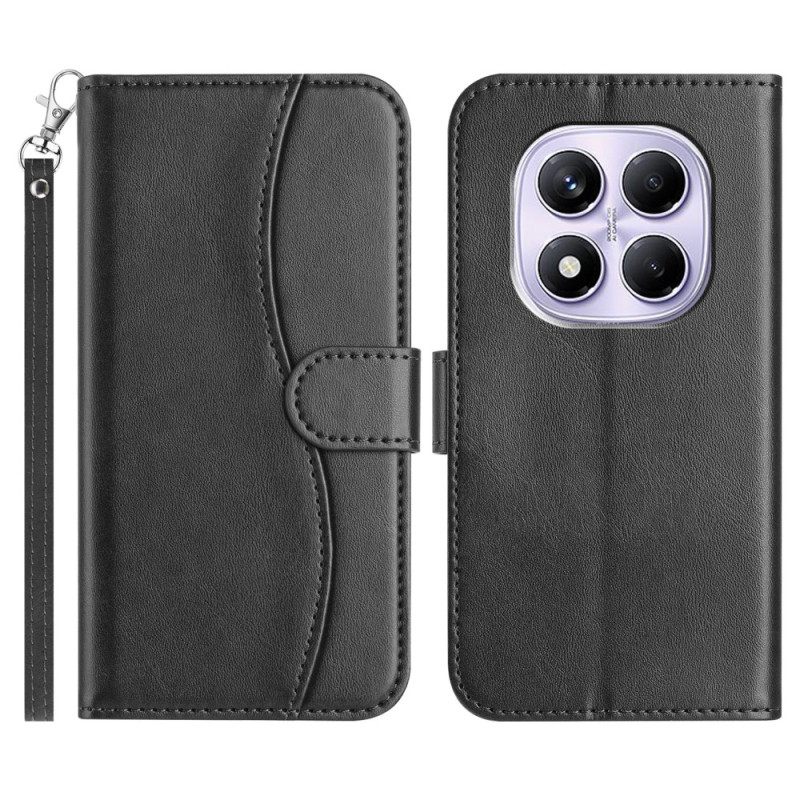 Leren Hoesje Xiaomi Redmi Note 14 Pro 4g S-design Met Bandje Bescherming Hoesje