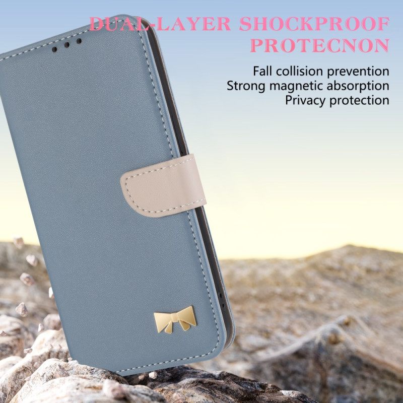 Leren Hoesje Xiaomi Redmi Note 14 Pro 4g Strikje Met Bandje