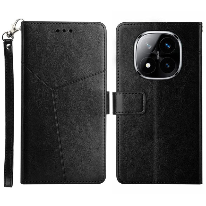 Leren Hoesje Xiaomi Redmi Note 14 Pro 4g Y-design Met Riem Bescherming Hoesje