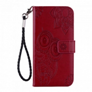 Flip Case voor Samsung Galaxy A52 4G / A52 5G / A52s 5G Uil Mandala En Lanyard