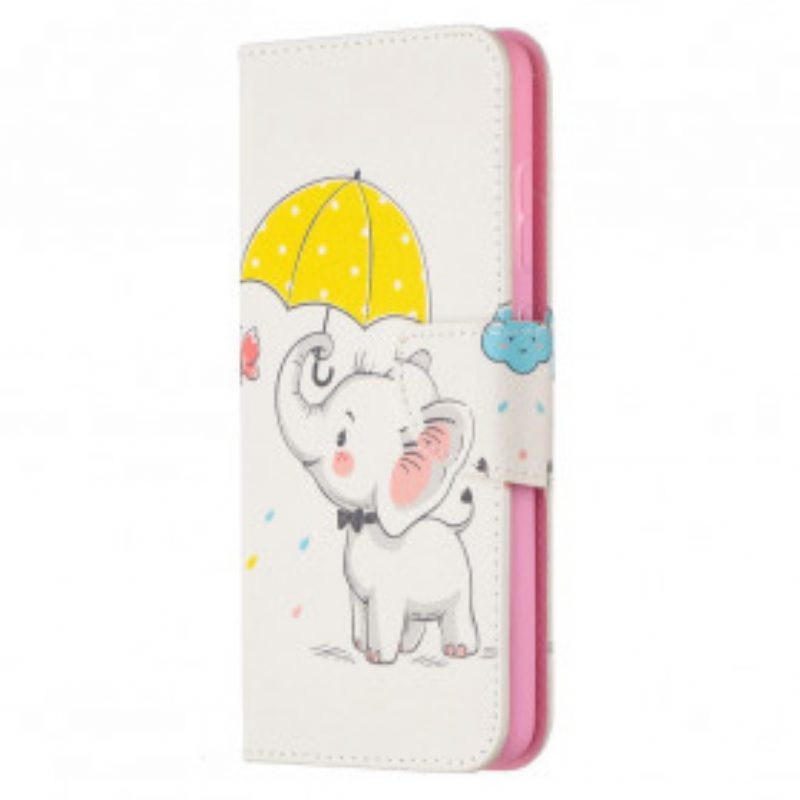 Folio-hoesje voor Samsung Galaxy A52 4G / A52 5G / A52s 5G Baby Olifant