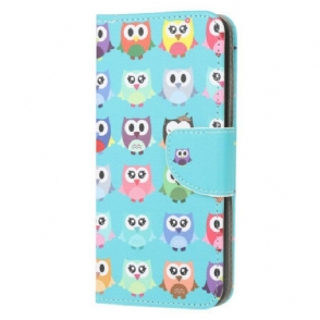 Folio-hoesje voor Samsung Galaxy A52 4G / A52 5G / A52s 5G Meerdere Uilen