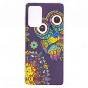 Hoesje voor Samsung Galaxy A52 4G / A52 5G / A52s 5G Fluorescerende Uil Mandala