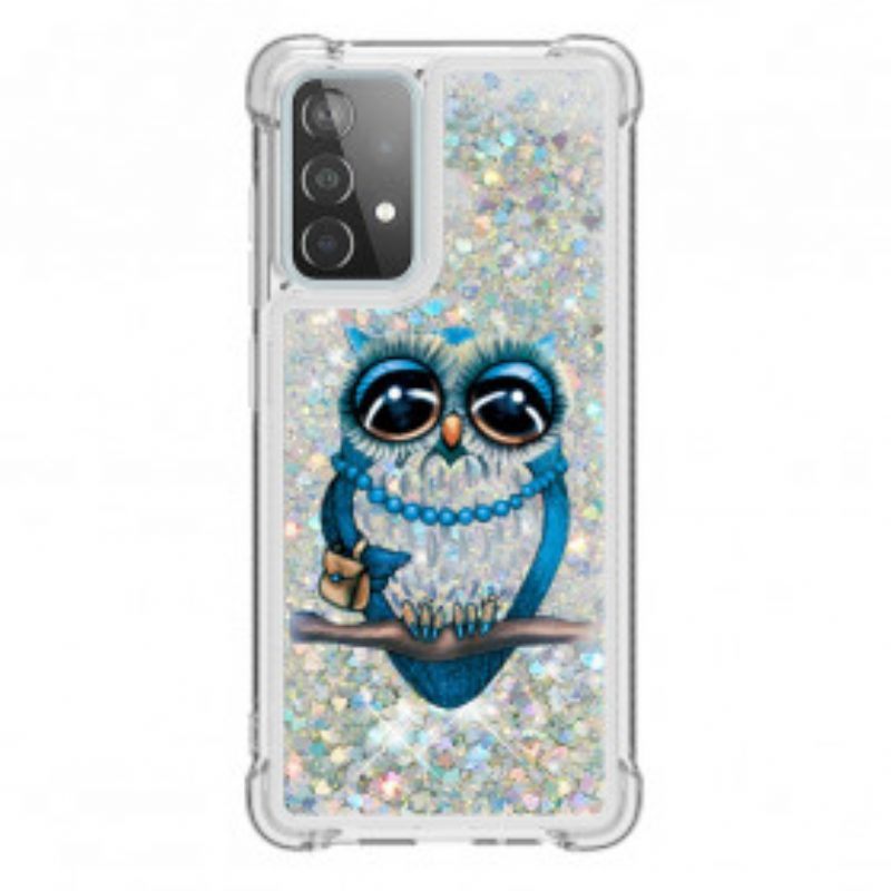 Hoesje voor Samsung Galaxy A52 4G / A52 5G / A52s 5G Miss Uil Pailletten