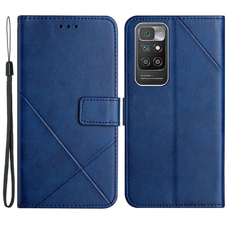 Folio-hoesje voor Xiaomi Redmi 10 Imitatieleer X-lijnen