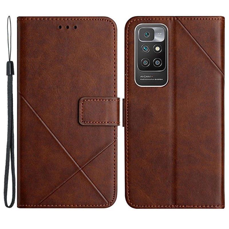Folio-hoesje voor Xiaomi Redmi 10 Imitatieleer X-lijnen