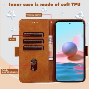 Folio-hoesje voor Xiaomi Redmi 10 Kattenillustratie Met Leereffect