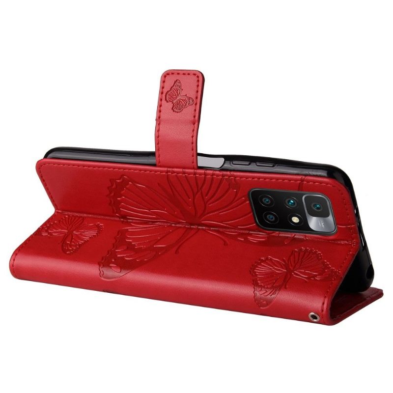 Folio-hoesje voor Xiaomi Redmi 10 Ondersteuningsfunctie Vlinders