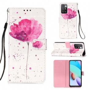 Leren Hoesje voor Xiaomi Redmi 10 Bescherming Aquarel Bloem