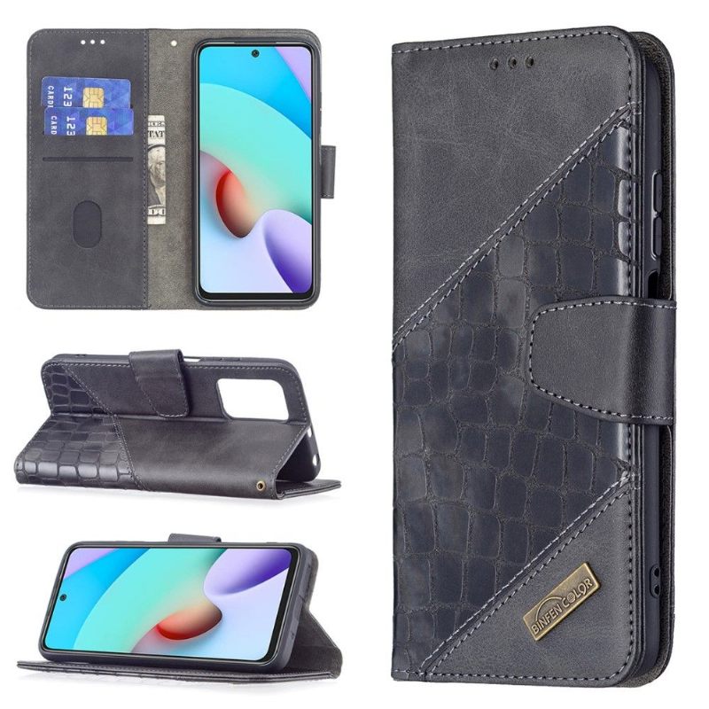 Leren Hoesje voor Xiaomi Redmi 10 Bescherming Leereffect In Krokodillenlook