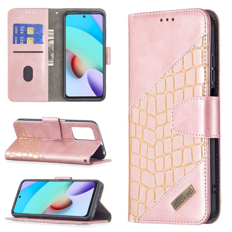 Leren Hoesje voor Xiaomi Redmi 10 Bescherming Leereffect In Krokodillenlook