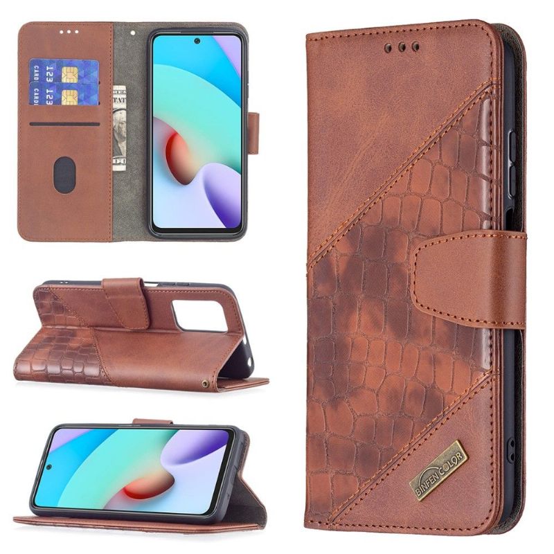Leren Hoesje voor Xiaomi Redmi 10 Bescherming Leereffect In Krokodillenlook