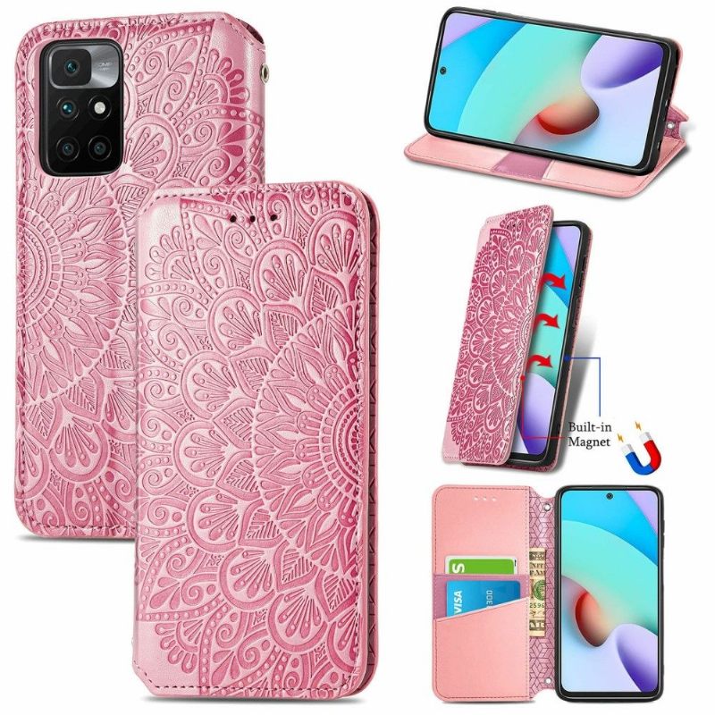 Leren Hoesje voor Xiaomi Redmi 10 Folio-hoesje Flip Chic Mandala