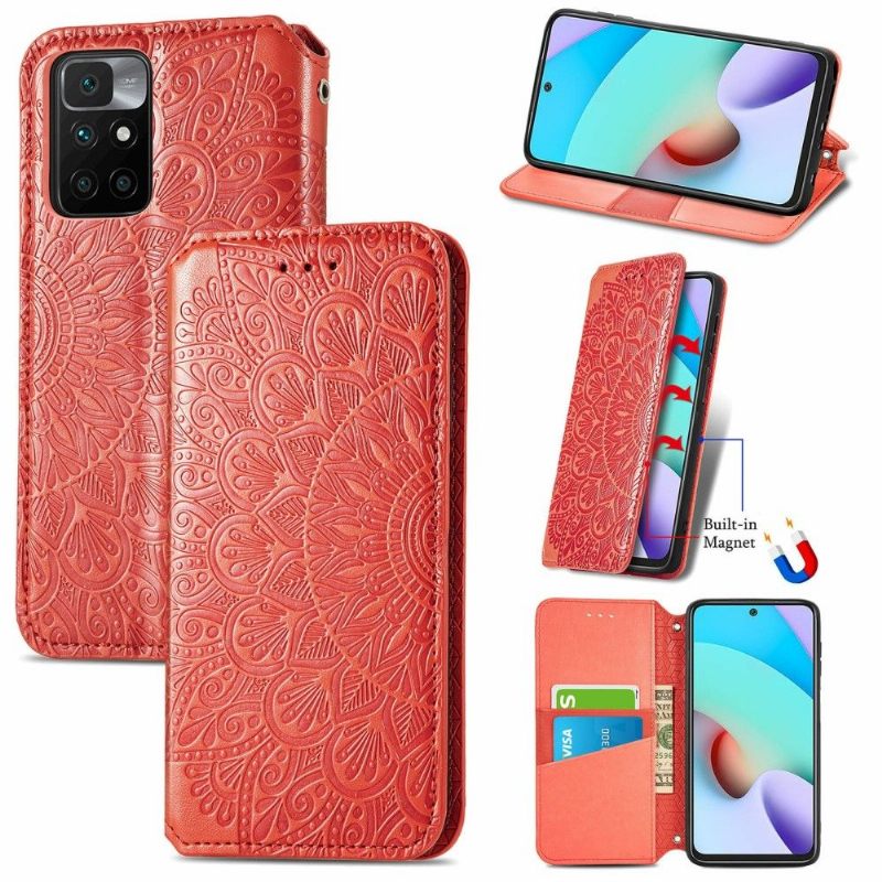 Leren Hoesje voor Xiaomi Redmi 10 Folio-hoesje Flip Chic Mandala