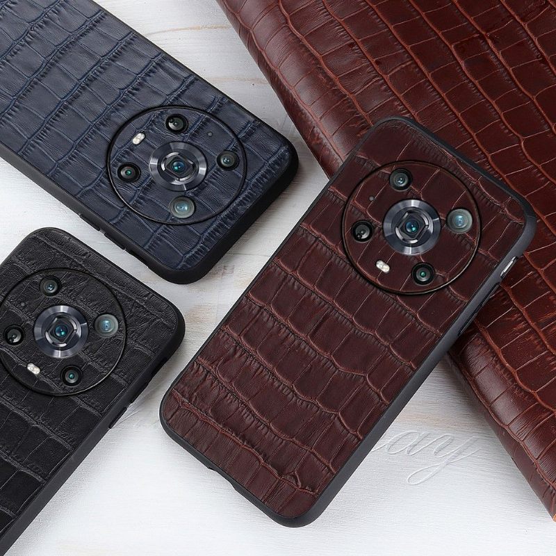 Hoesje voor Honor Magic 4 Pro Chique Croco-huidlook