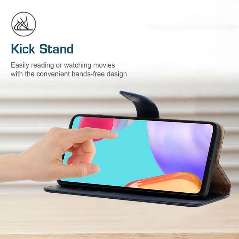 Folio-hoesje voor Samsung Galaxy A32 4G Anti-fall Glad Leer