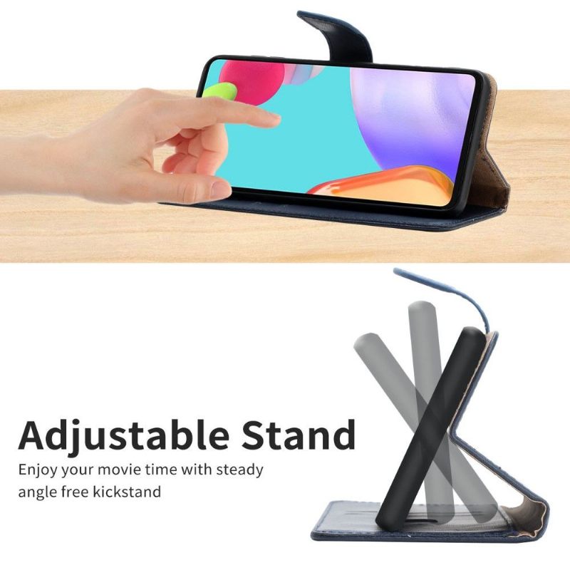 Folio-hoesje voor Samsung Galaxy A32 4G Anti-fall Glad Leer