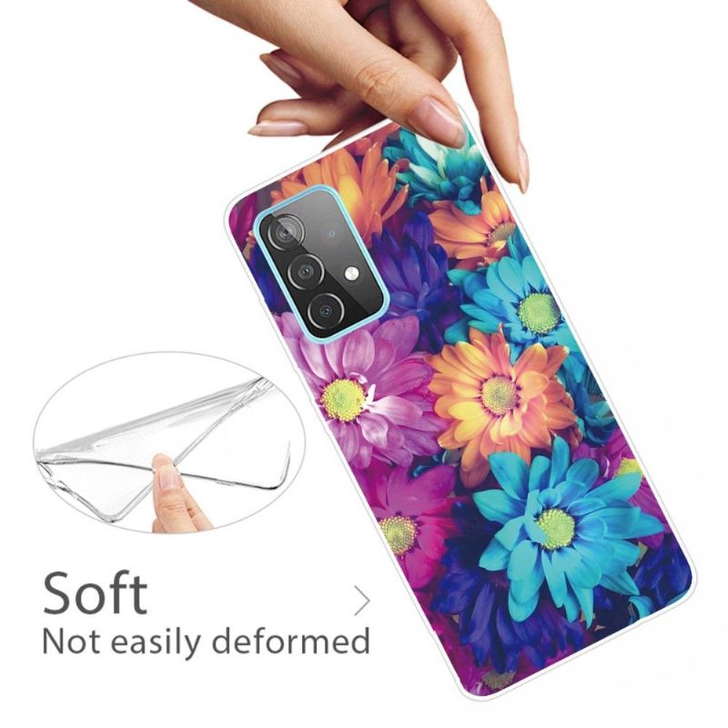Hoesje voor Samsung Galaxy A32 4G Siliconen Gekleurde Madeliefjes