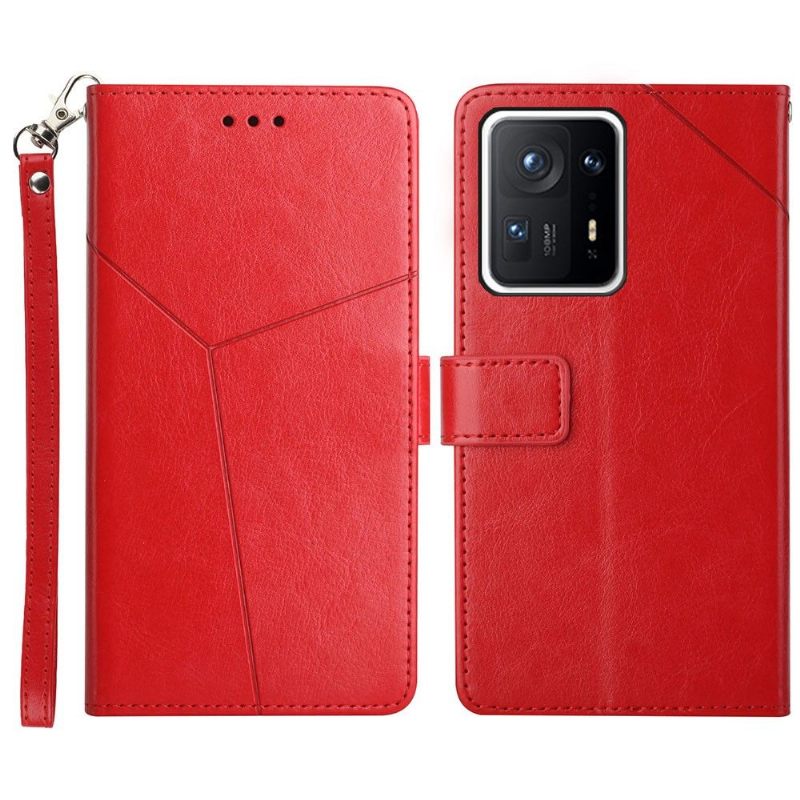Folio-hoesje voor Xiaomi Mix 4 Y-lijnen Leereffect