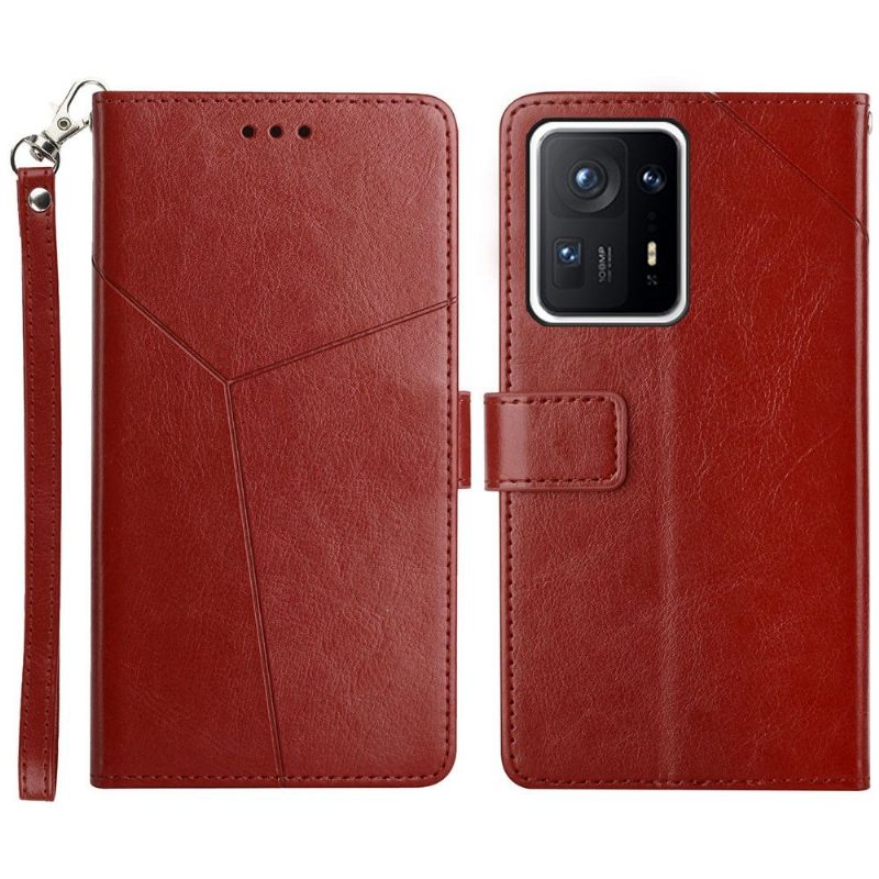 Folio-hoesje voor Xiaomi Mix 4 Y-lijnen Leereffect