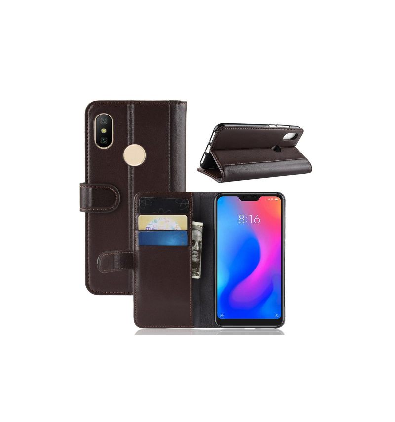 Cover voor Xiaomi Mi A2 Lite Anti-fall Premium Lederen Kaarthouder