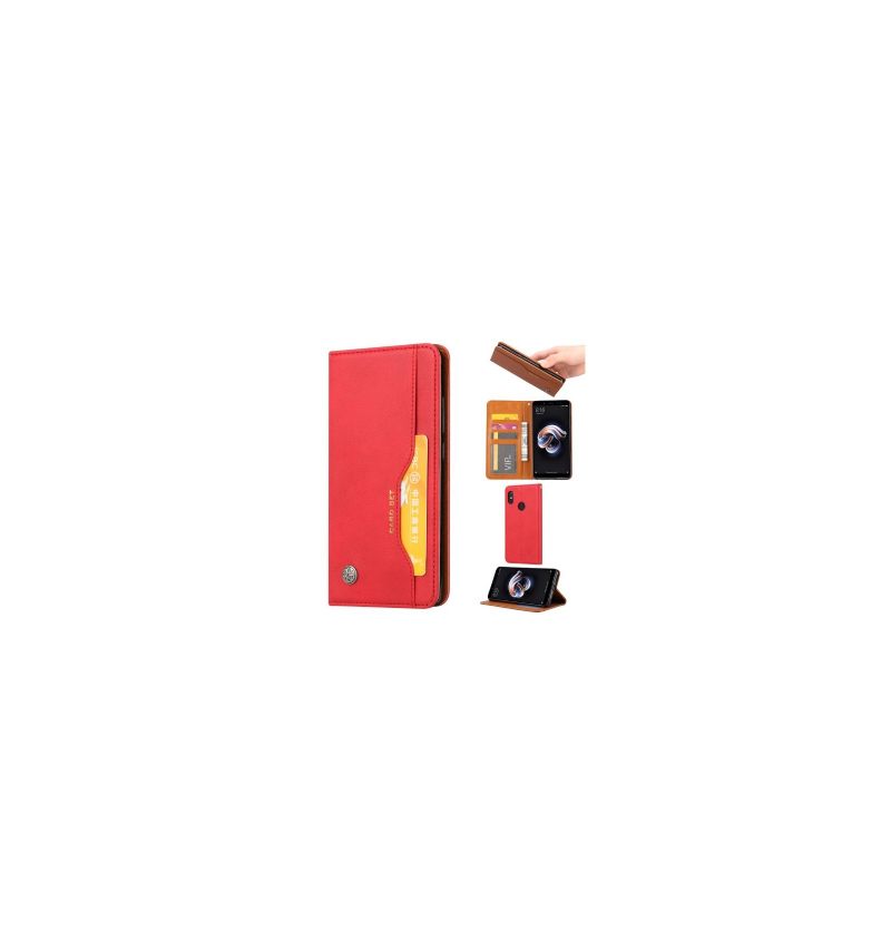 Folio-hoesje voor Xiaomi Mi A2 Lite Leren Stand Case