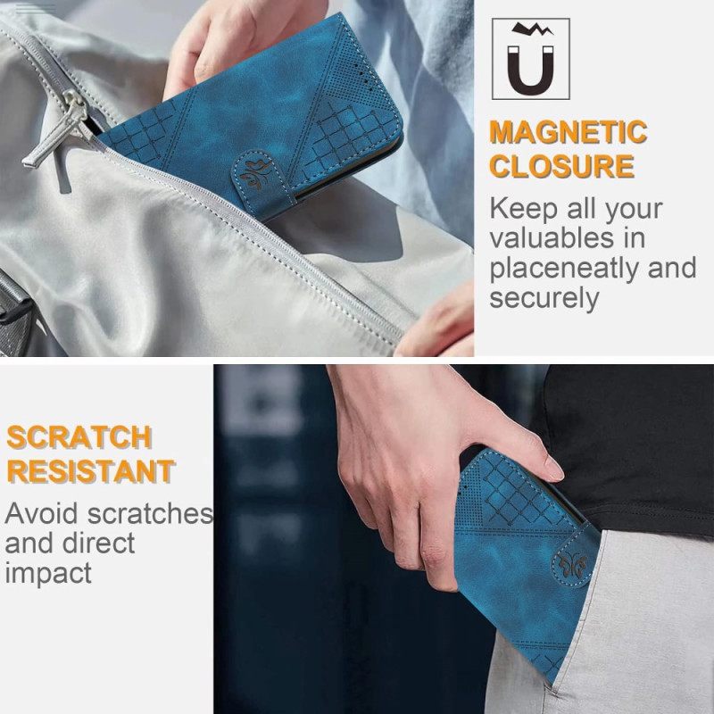 Bescherming Hoesje Realme 14 Pro 5g Geometrische Vlinders Met Riem