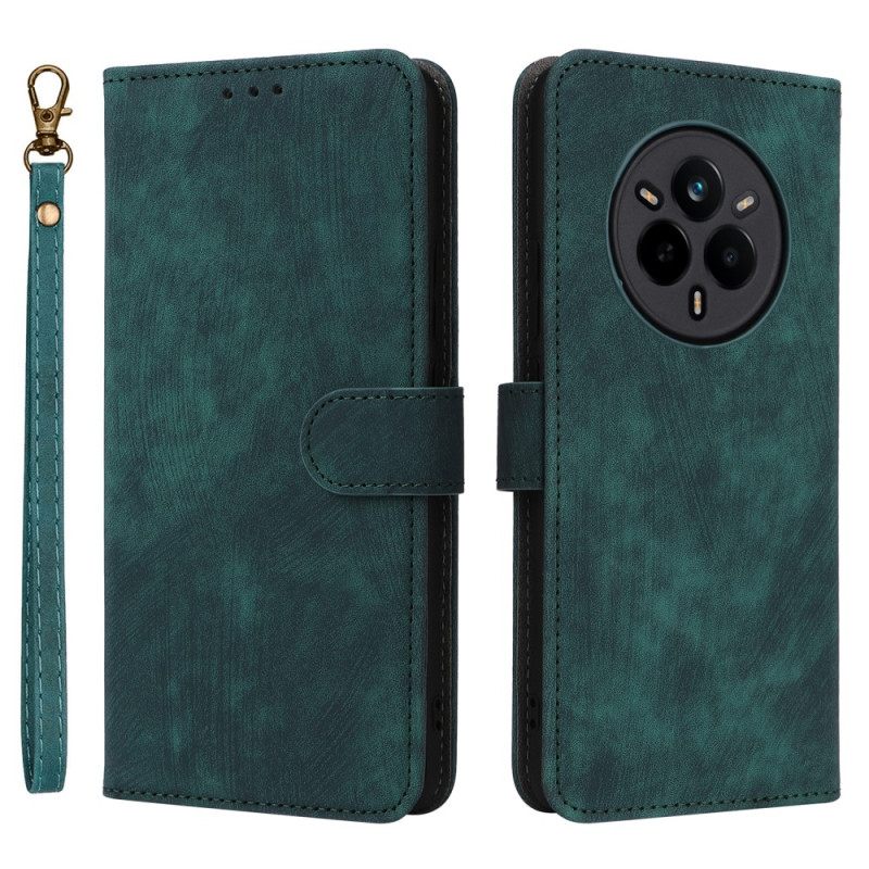 Bescherming Hoesje Realme 14 Pro 5g Rfid-bescherming Met Suède-effect En Bandje