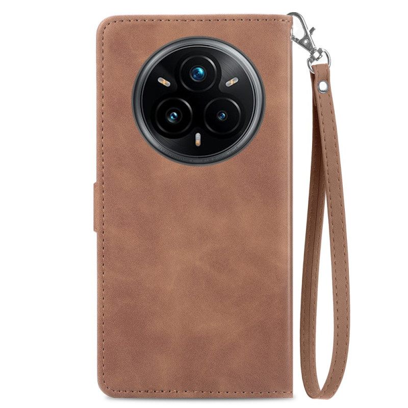 Bescherming Hoesje Realme 14 Pro 5g Suède Kant-effect Met Etui En Riem