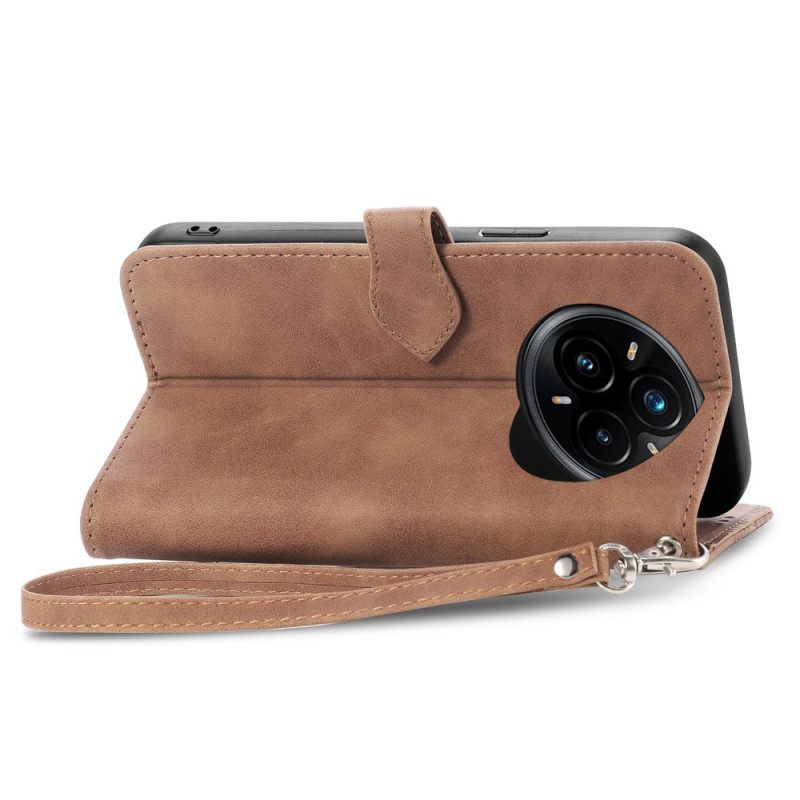 Bescherming Hoesje Realme 14 Pro 5g Suède Kant-effect Met Etui En Riem