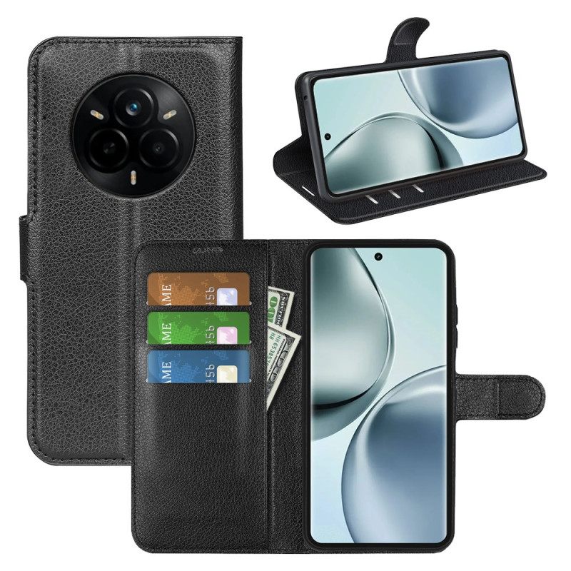 Flip Case Leren Realme 14 Pro 5g Klassiek Lychee Kunstleer